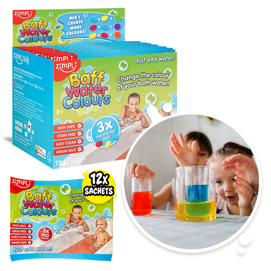 Zimpli Baff Water Colours Foil Bags - 12Pack (36 Tablets)