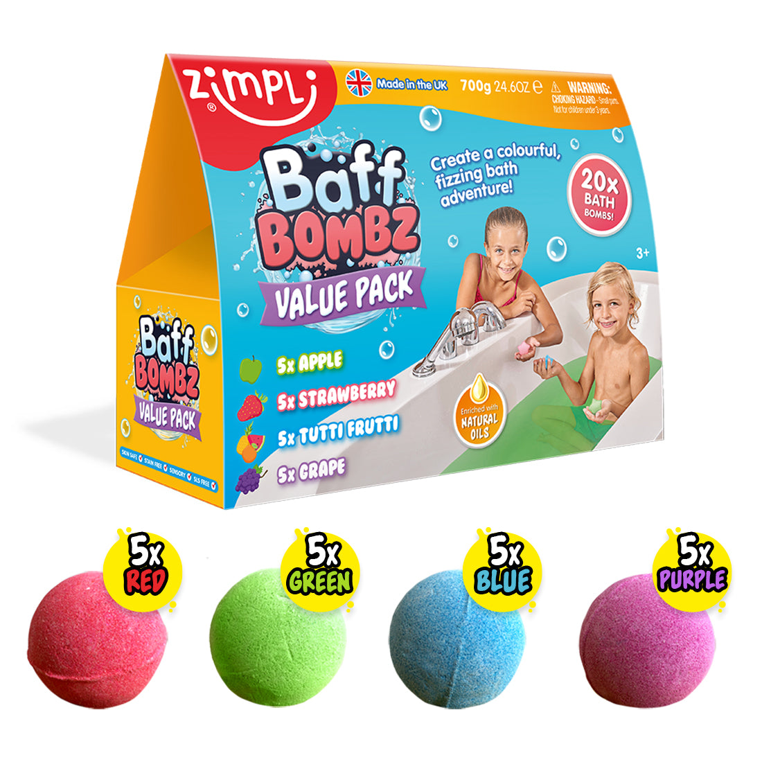 Zimpli Baff Bombz Round Mega Pack - 20 Baff Bombz