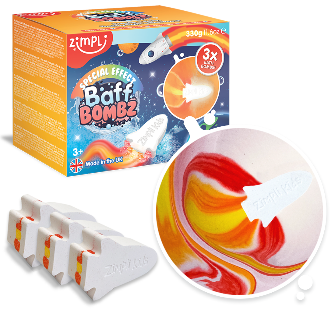 Zimpli Large Rocket Special Effect Baff Bombz - 3 Pack Zimpli Large Rocket Special Effect Baff Bombz - 3 Pack