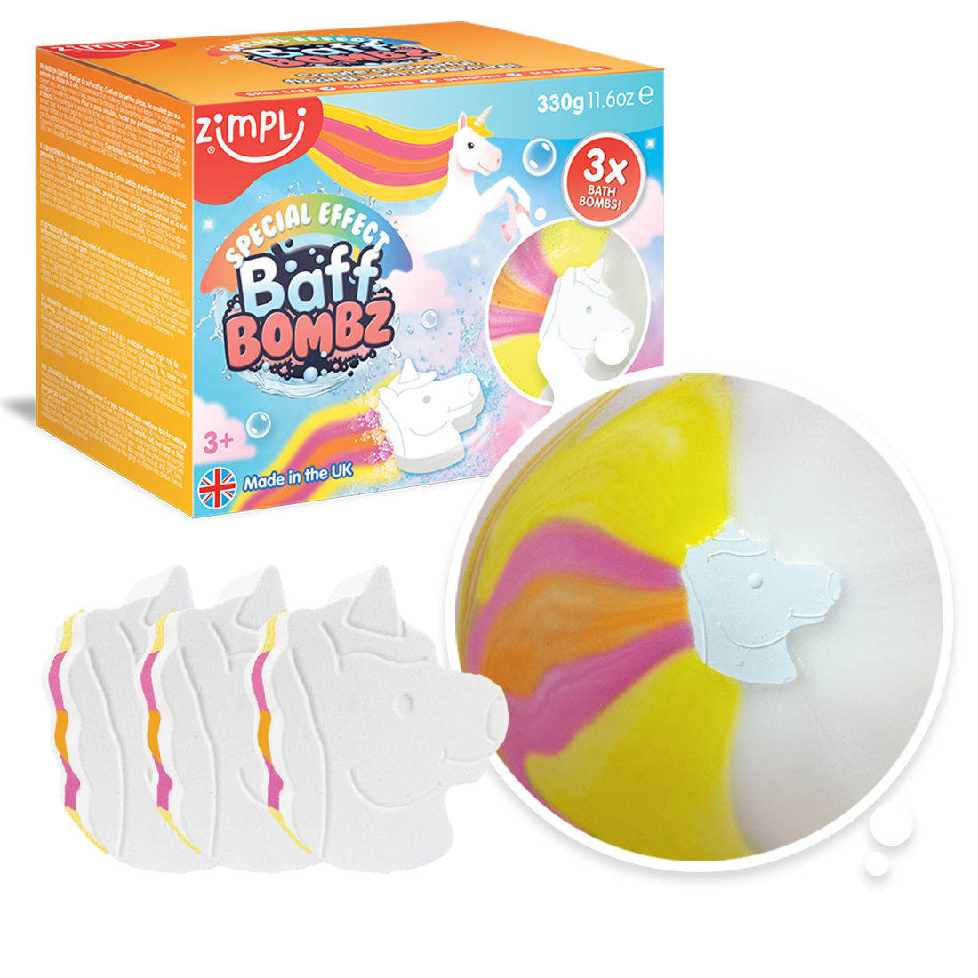 Zimpli Kids Baff Bombz Special Effect Unicorn | Temptation Gifts