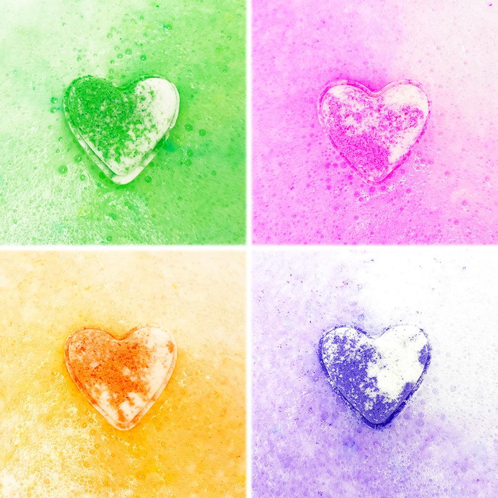 Zimpli Gifts - Large Heart Bath Bomb Gift Set - 4 Pack