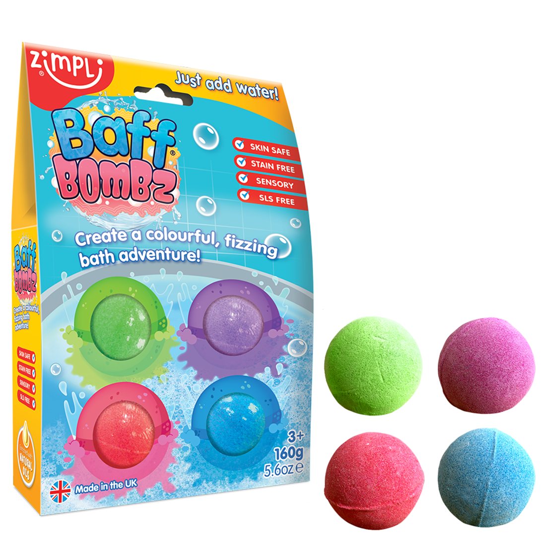 Zimpli Baff Bombz Round - 4 Pack