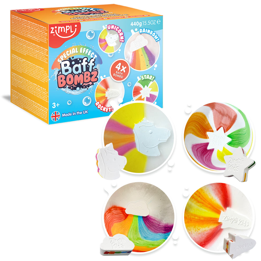 Zimpli Large Special Effect Baff Bombz - 4 Pack