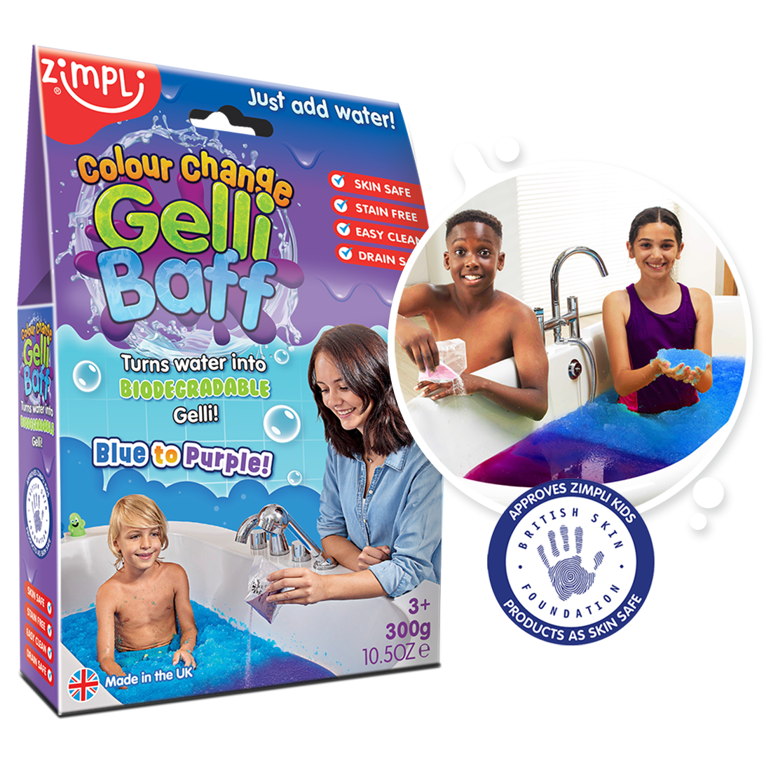 Zimpli Gelli Baff Colour Change - Blue to Purple