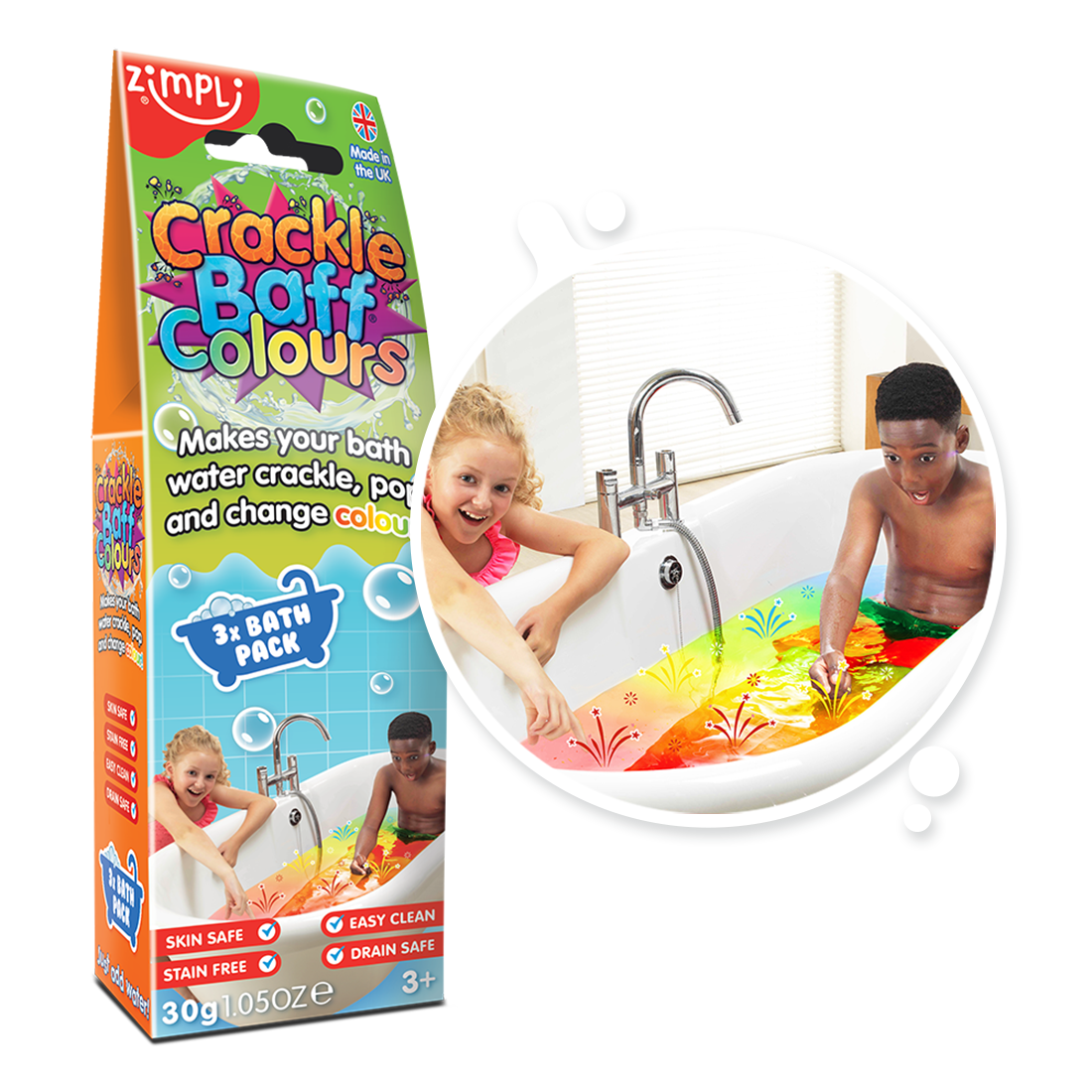 Zimpli Crackle Baff Colours 3 Pack