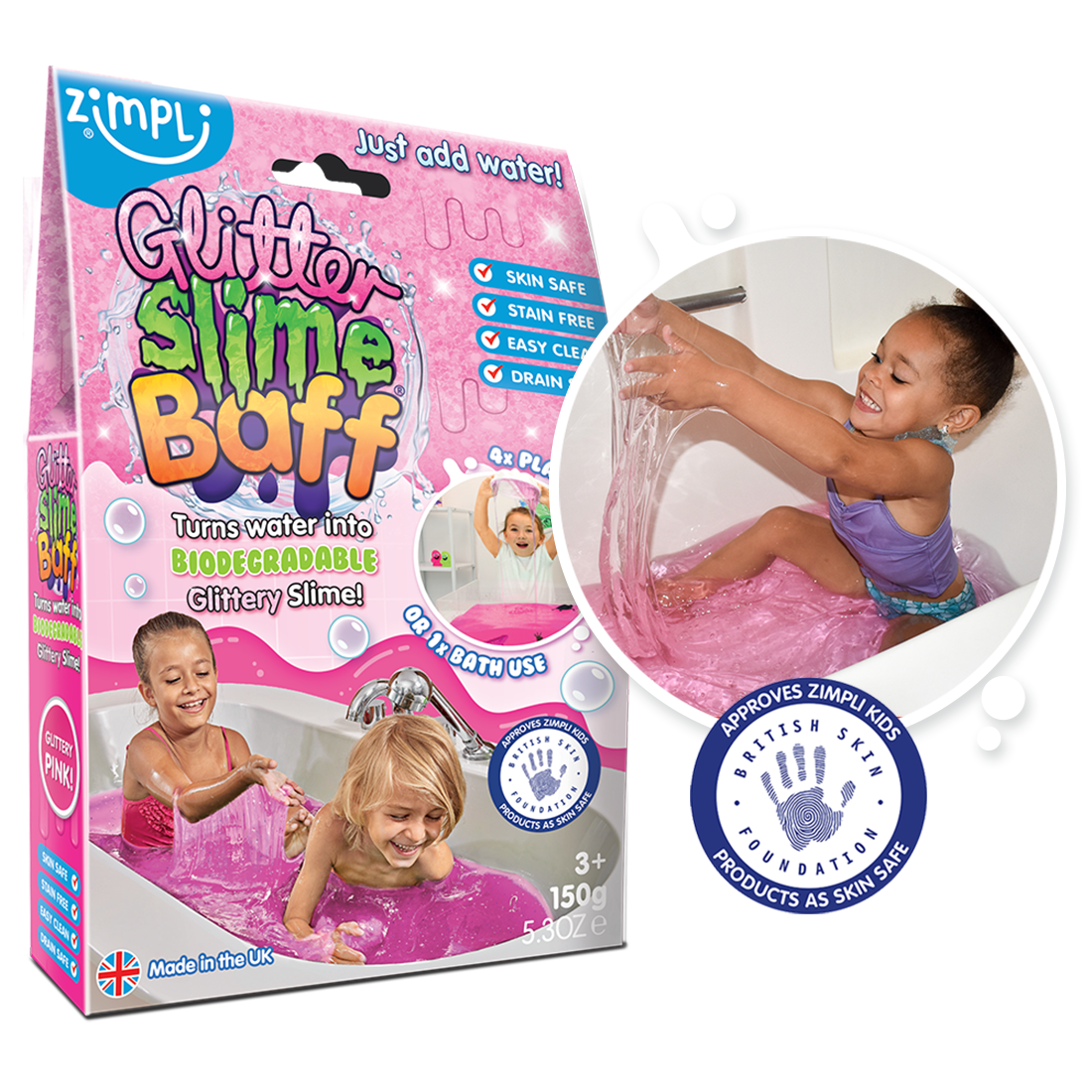 Zimpli Glitter Slime Baff - Pink