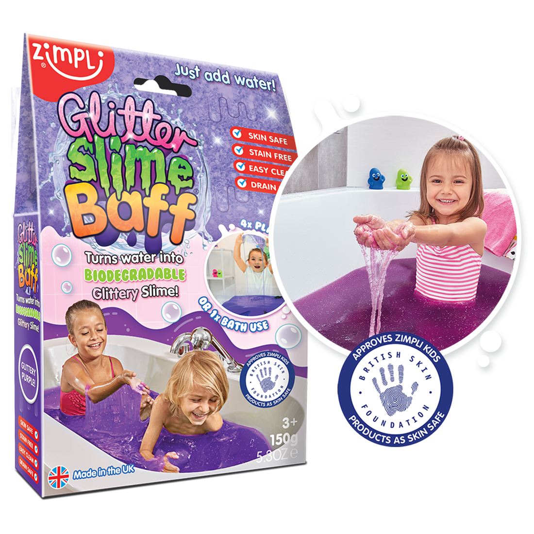 Zimpli Glitter Slime Baff Purple