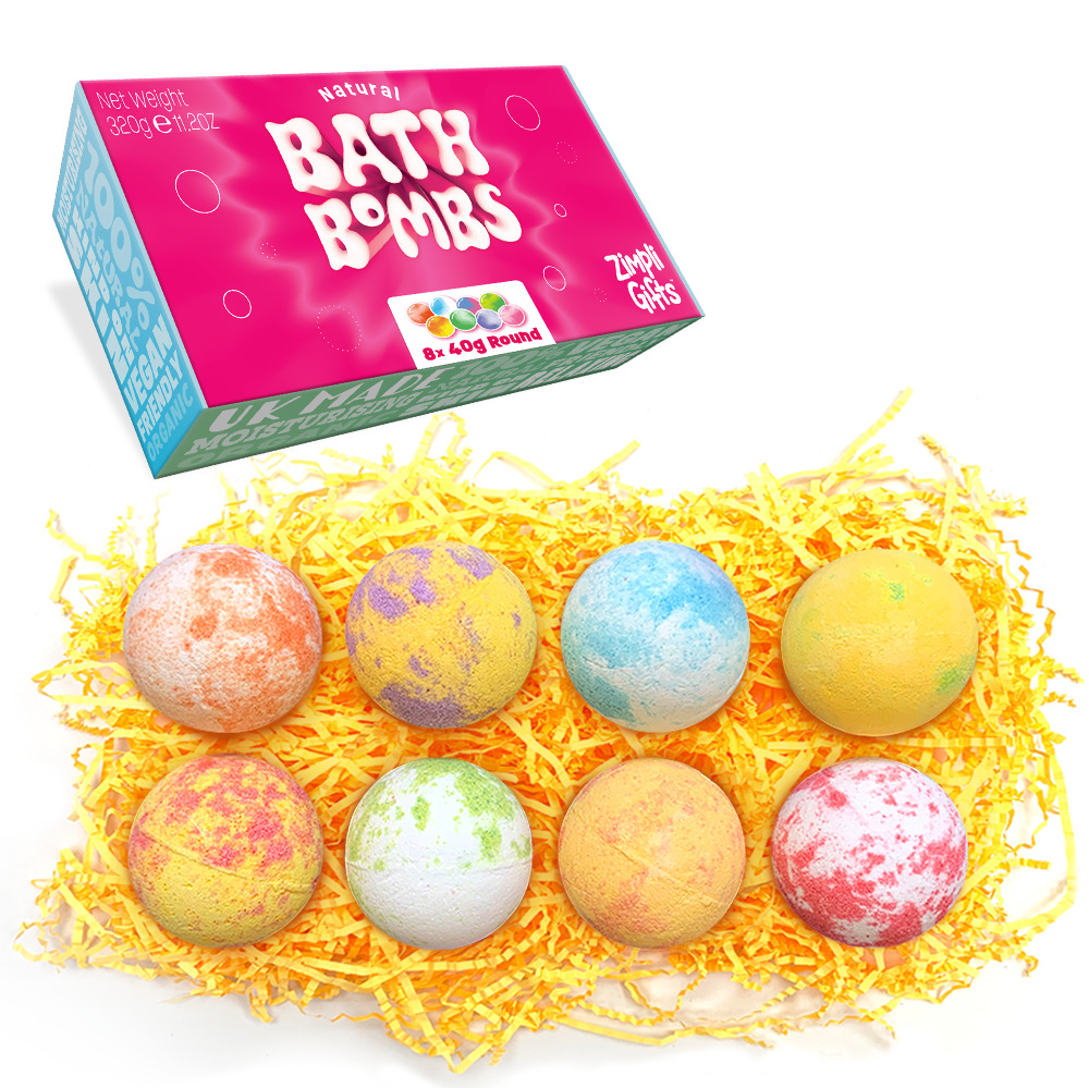 Zimpli Gifts - Round Bath Bomb Gift Set - 8 Pack