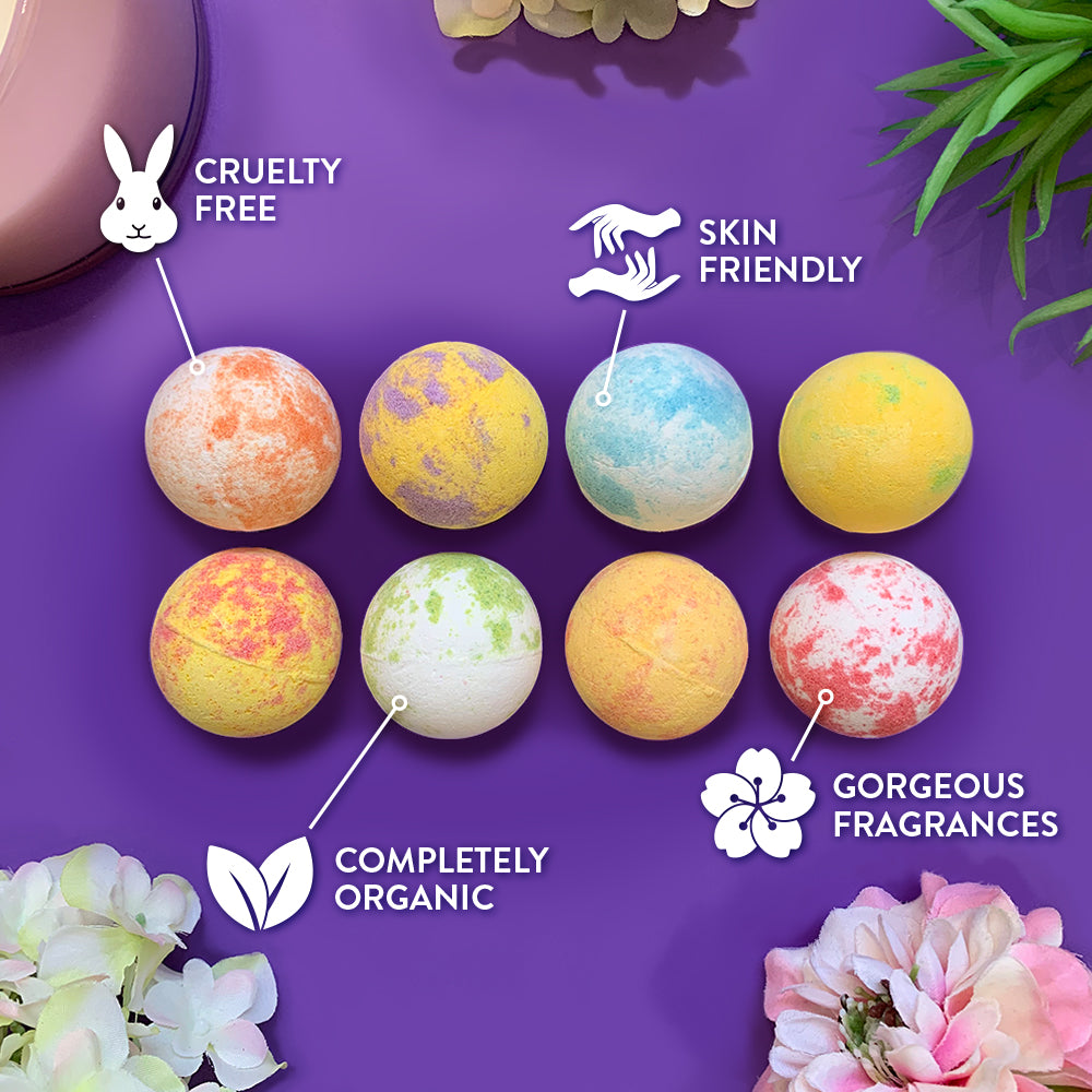 Zimpli Gifts - Round Bath Bomb Gift Set - 8 Pack