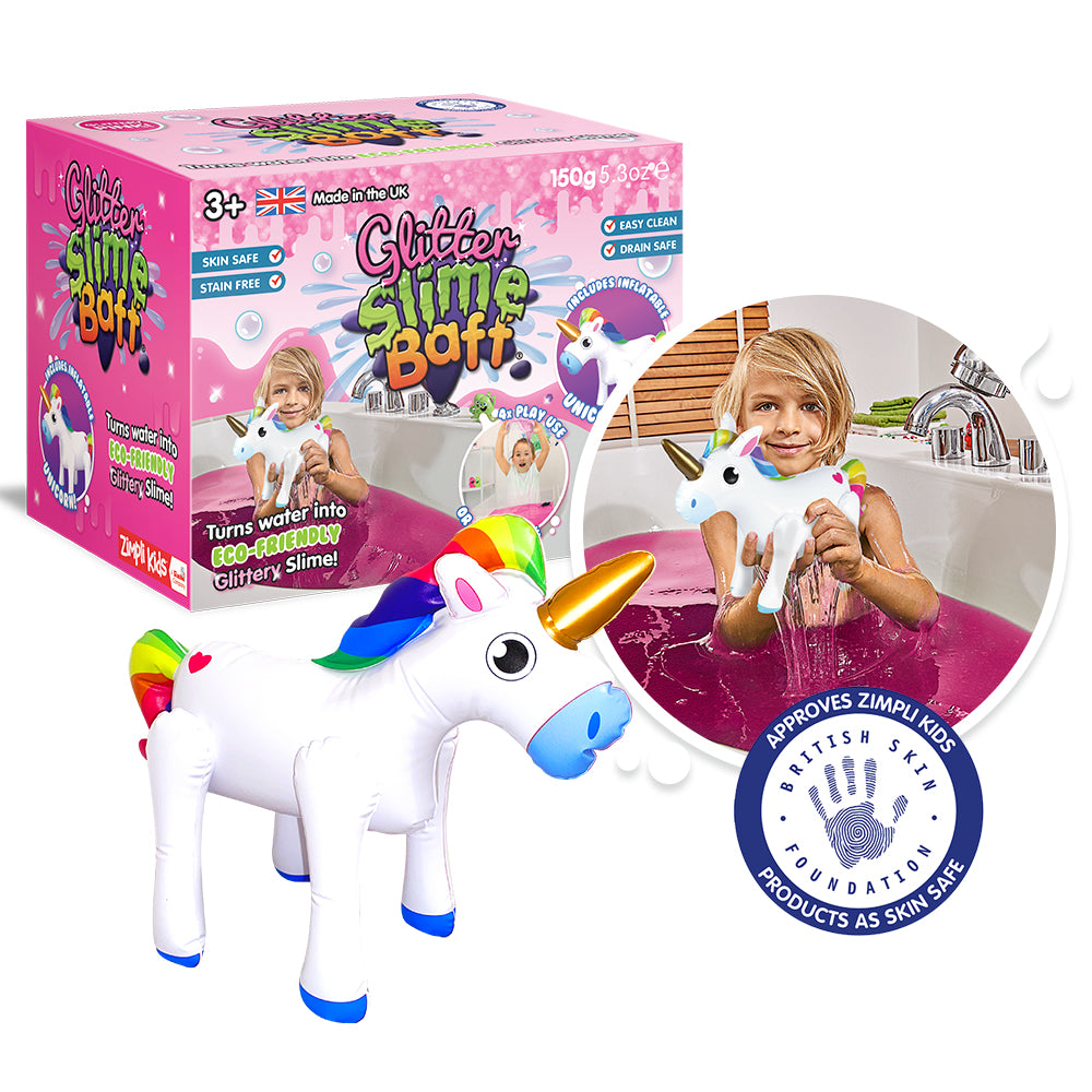 Zimpli Glitter Slime Baff Pink - With Inflatable Unicorn