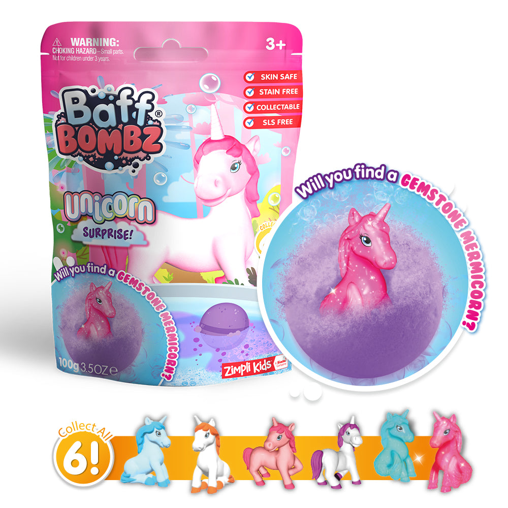 Zimpli Surprise Figure Baff Bombz - 4 Pack (2x Dino 2x Unicorn)