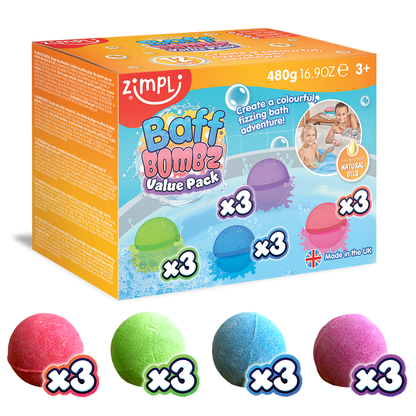 Zimpli Baff Bombz Round Value Pack - 12 Pack