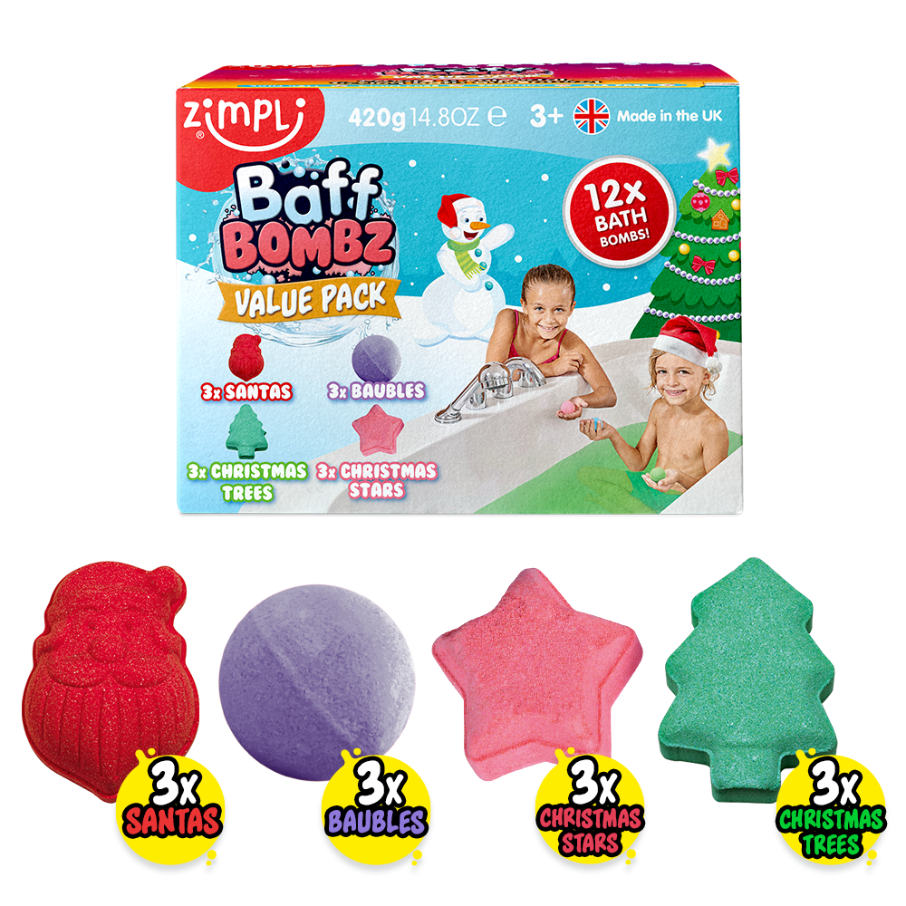 Bombz Zimpli Baff Bombz Christmas 12 Bath Pack – Zimpli Kids