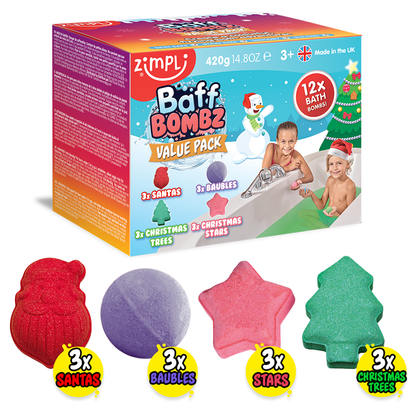 Zimpli Baff Bombz Christmas 12 Bath Pack