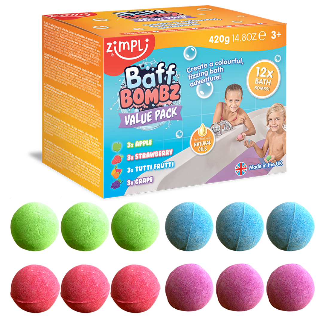 Zimpli Baff Bombz Round Value Pack - 12 Pack