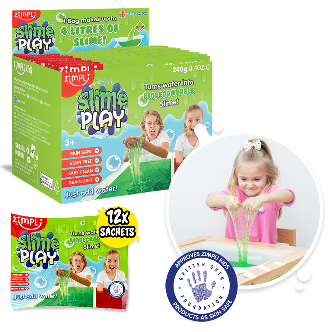 Zimpli Slime Play Foil Bags 12 Pack