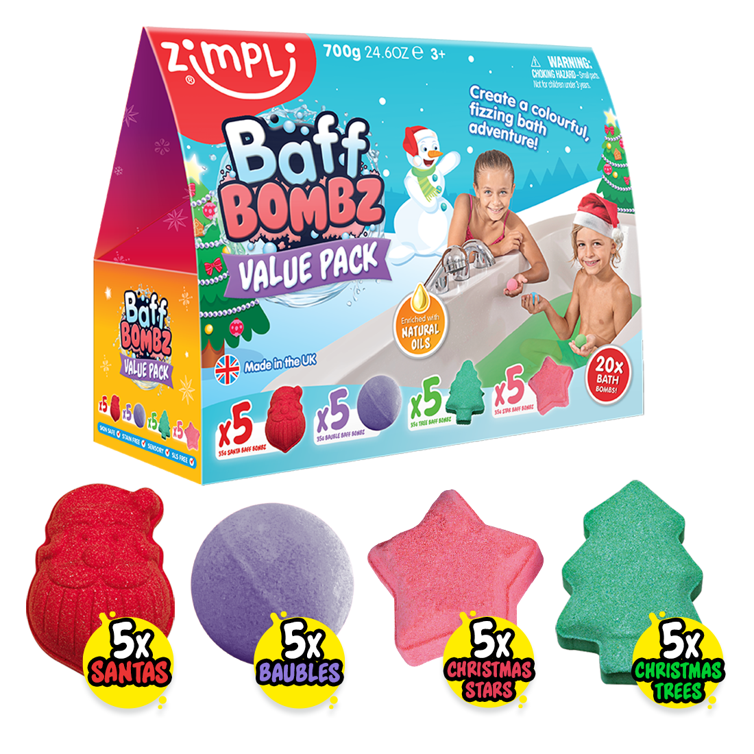 Zimpli Christmas Baff Bombz - 20 Pack