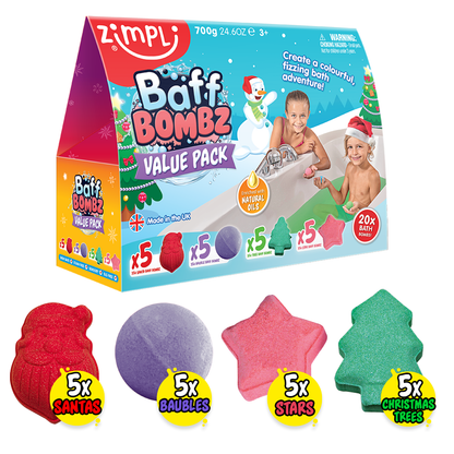 Zimpli Christmas Baff Bombz - 20 Pack