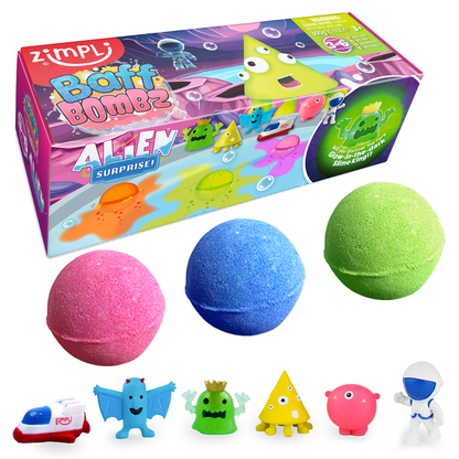 Zimpli Alien Figure Baff Bombz - 3 Pack