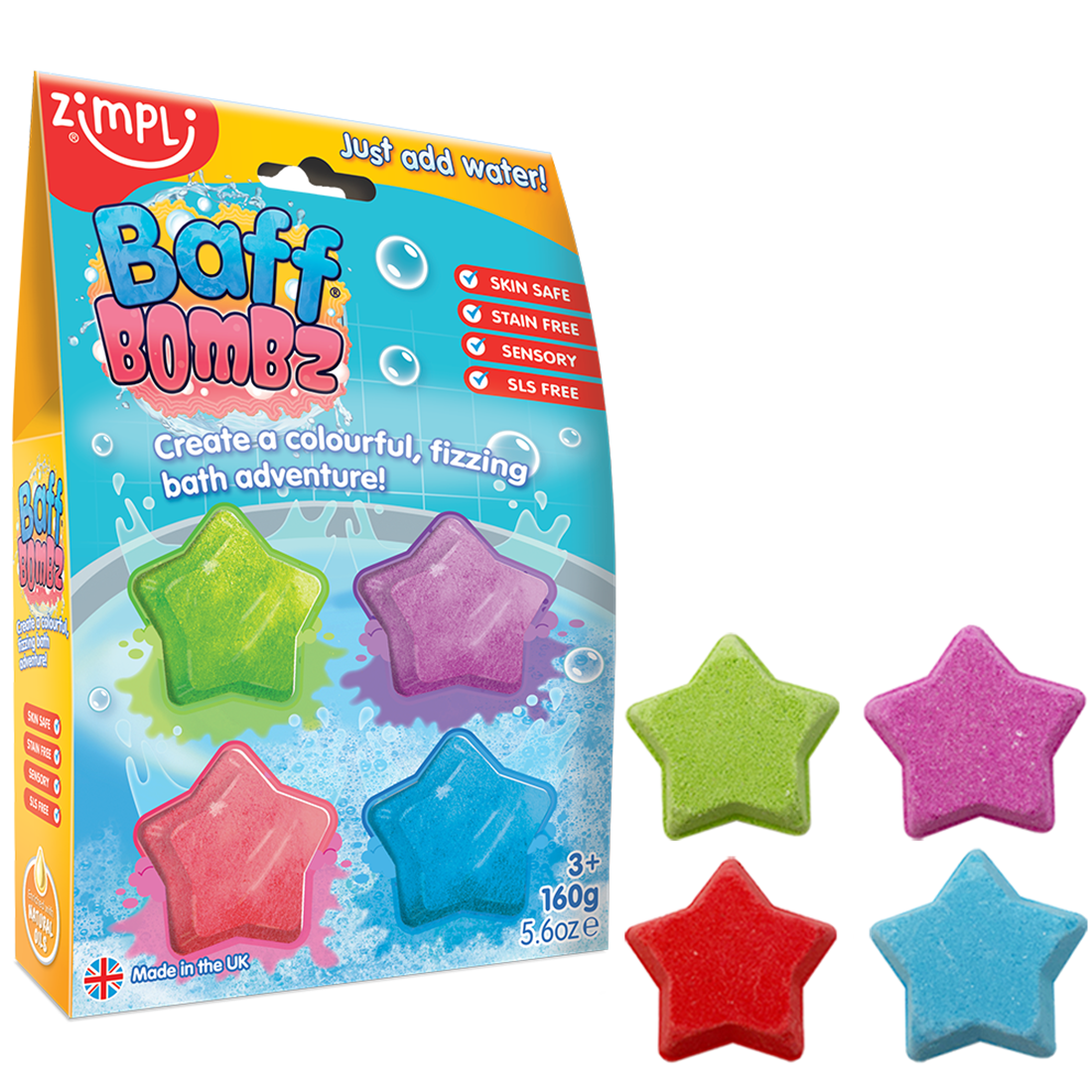 Zimpli Baff Bombz 4 Pack - Star