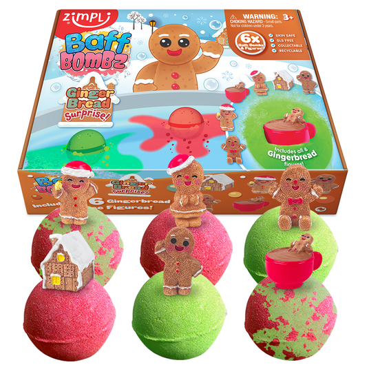 Zimpli Ginger Bread Surprise Baff Bombz - 6 Pack