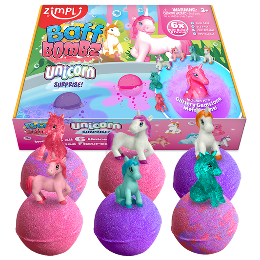 Zimpli Surprise Baff Bombz 6 Pack - Unicorn