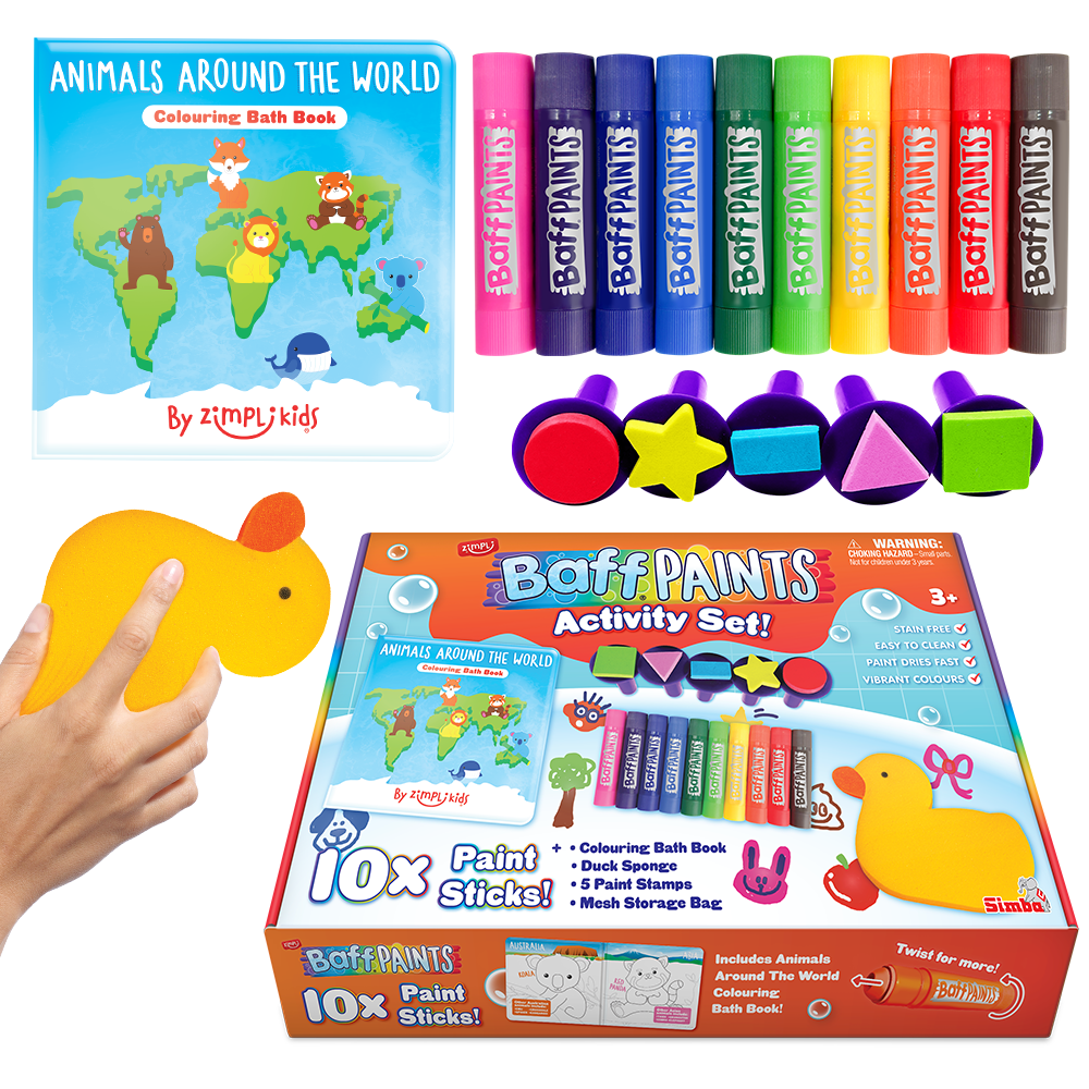 Zimpli Baff Paints - Activity Set & Colouring Book