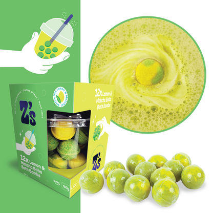 Z's Lemon & Matcha Boba Bath Bombs