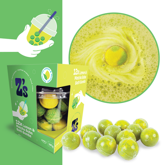 Z's Lemon & Matcha Boba Bath Bombs