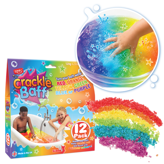 Crackle Baff Rainbow Colours 12 Pack