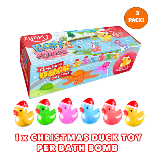 Zimpli Christmas Duck Surprise Baff Bombz - 3 Pack