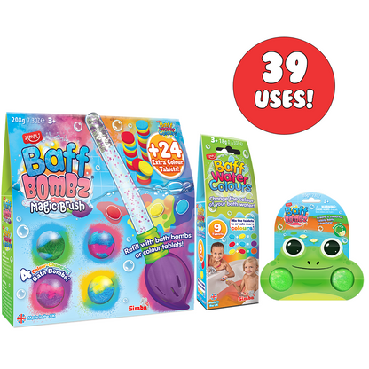 Zimpli Baff Bombz Magic Brush & Baff Water Colours - 39 Uses