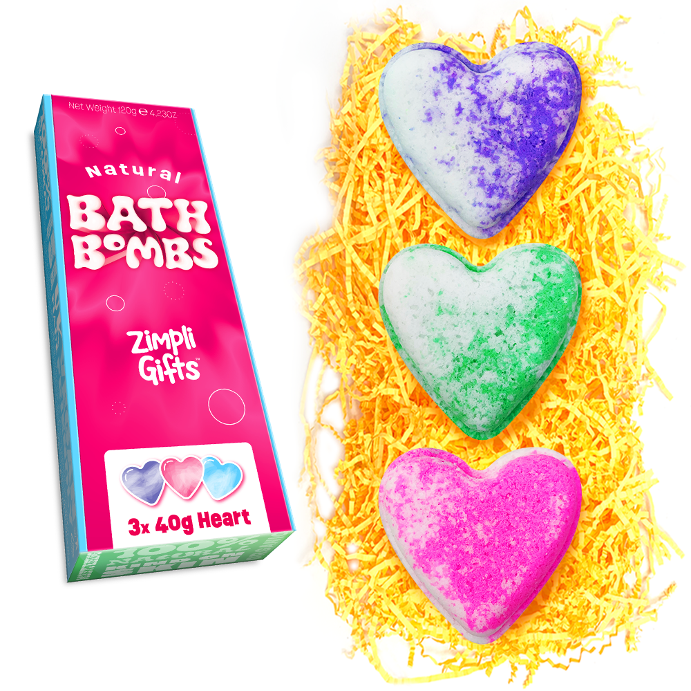 Zimpli Gifts - Heart Bath Bomb Gift Set - 3 Pack