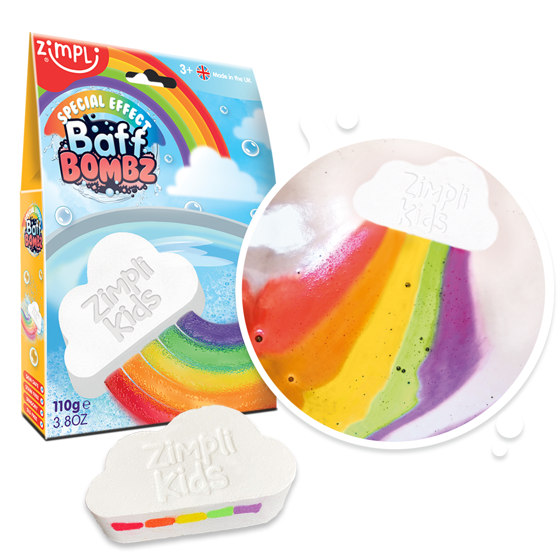 Zimpli Large Rainbow Special Effect Baff Bombz