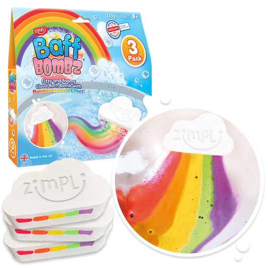 Zimpli Large Rainbow Special Effect Baff Bombz - 3 Pack