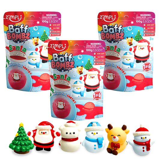 Zimpli Santa Surprise Christmas Baff Bombz 3 Pack