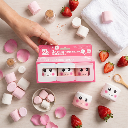 Z's Sweet Marshmallow Bath Bombs - 3 Pack